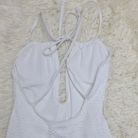 Aerie White Eyelet Swimsuit with Front Tie - Picture 5 of 6